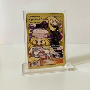 Pokémon Trainer Cynthia & Caitlin 228/236 METAL GOLD CARD Gift/Display